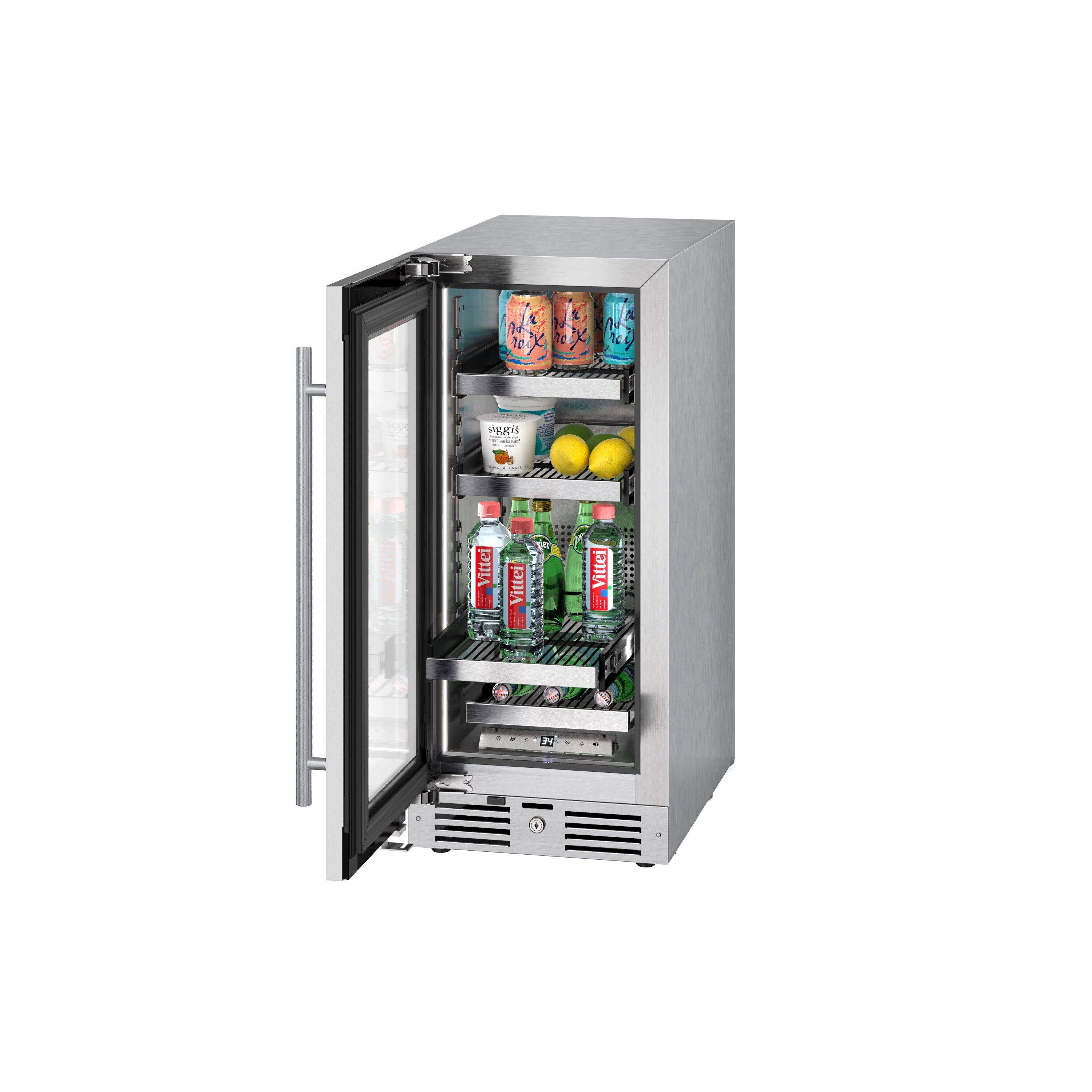 Landmark Stainless Steel 15 in. 1.5A 2.89 cf Beverage Center with Left Hinge 