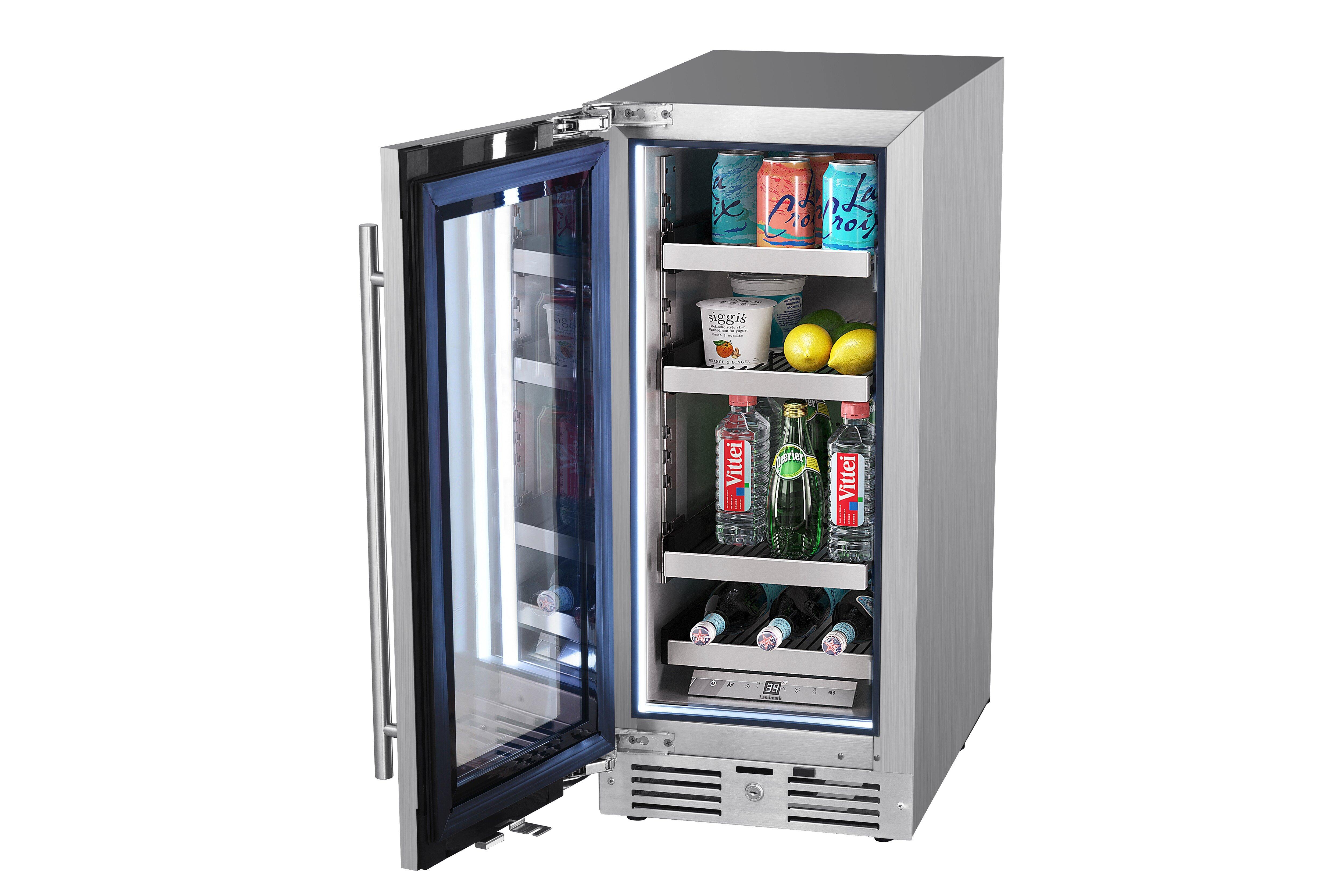 Landmark Stainless Steel 15 in. 1.5A 2.89 cf Beverage Center with Left Hinge 