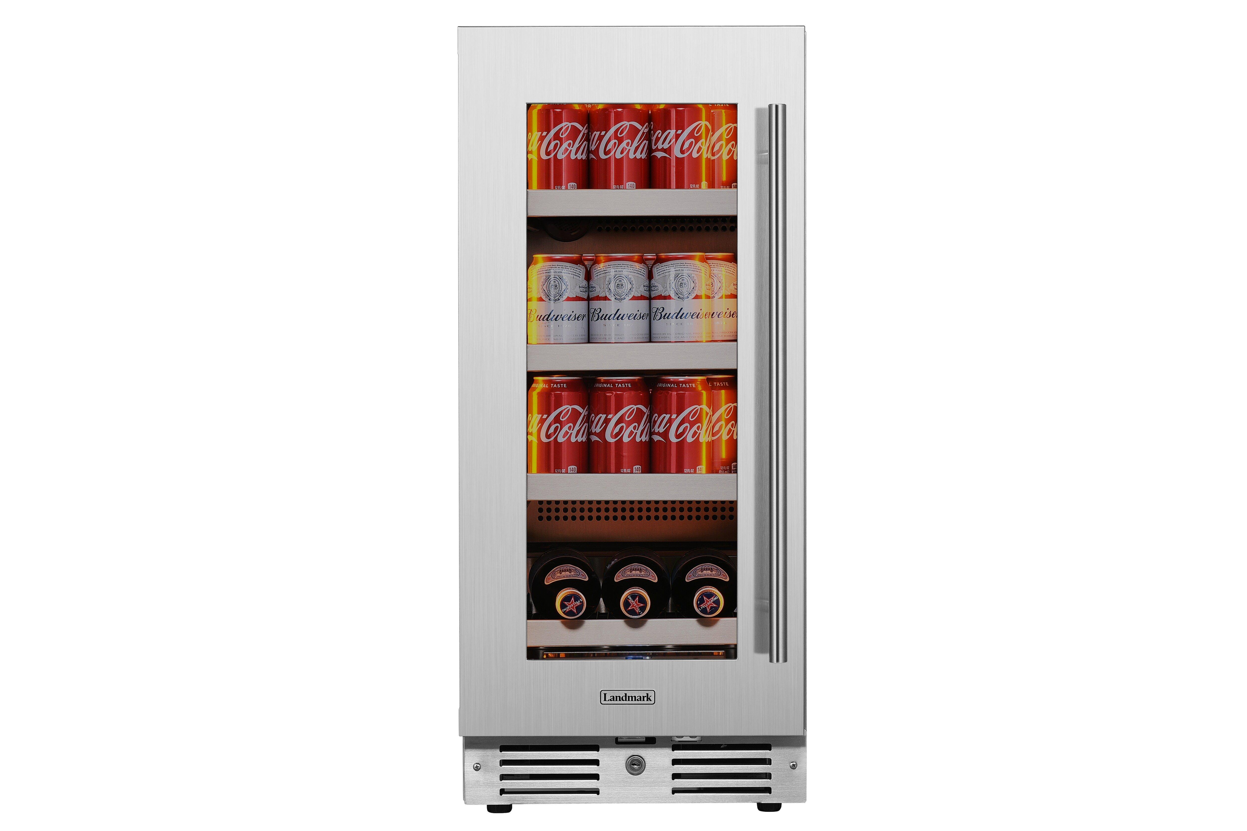 Landmark Stainless Steel 15 in. 1.5A 2.89 cf Beverage Center with Left Hinge 