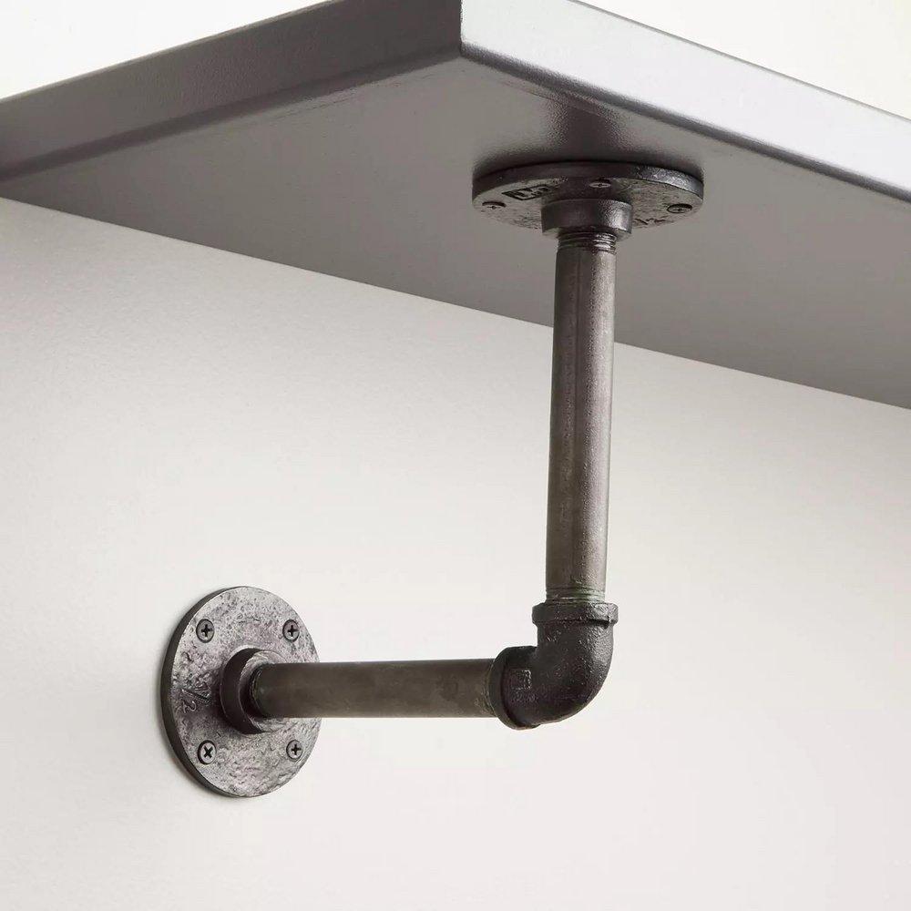 Signature Hardware Antique Iron 3-1/4 in. Iron L-Shaped Shelf Bracket 