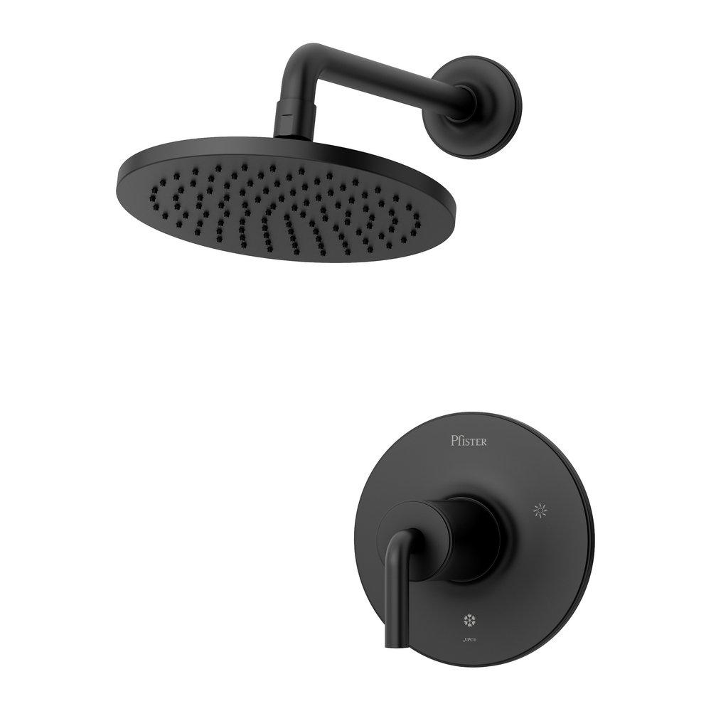 Pfister Matte Black Single Handle Single Function Shower Trim Only 