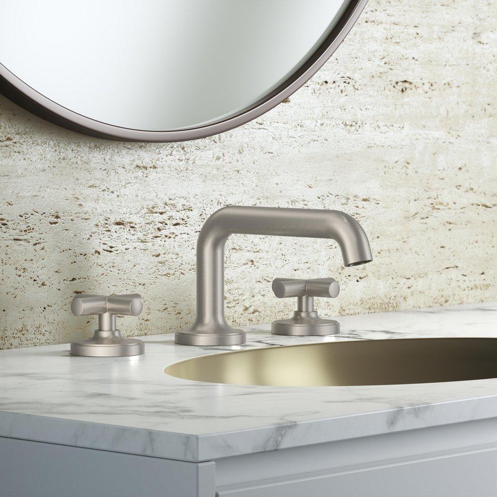 Pfister Brushed Nickel Two Handle Widespread Bathroom Sink Faucet 