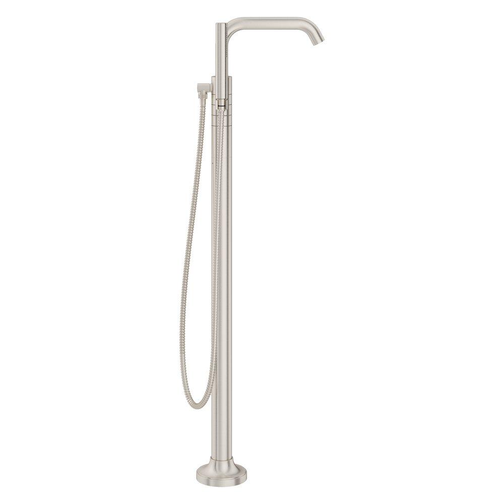 Pfister Brushed Nickel Double Lever Handle Tub Floor Mount Filler with Hand Shower (Trim Only) 