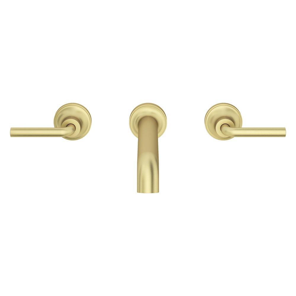 Pfister Brushed Gold Two Handle Widespread Wall Mount Bathroom Sink Faucet 