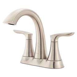 Two Handle Centerset Bathroom Sink Faucet in Brushed Nickel