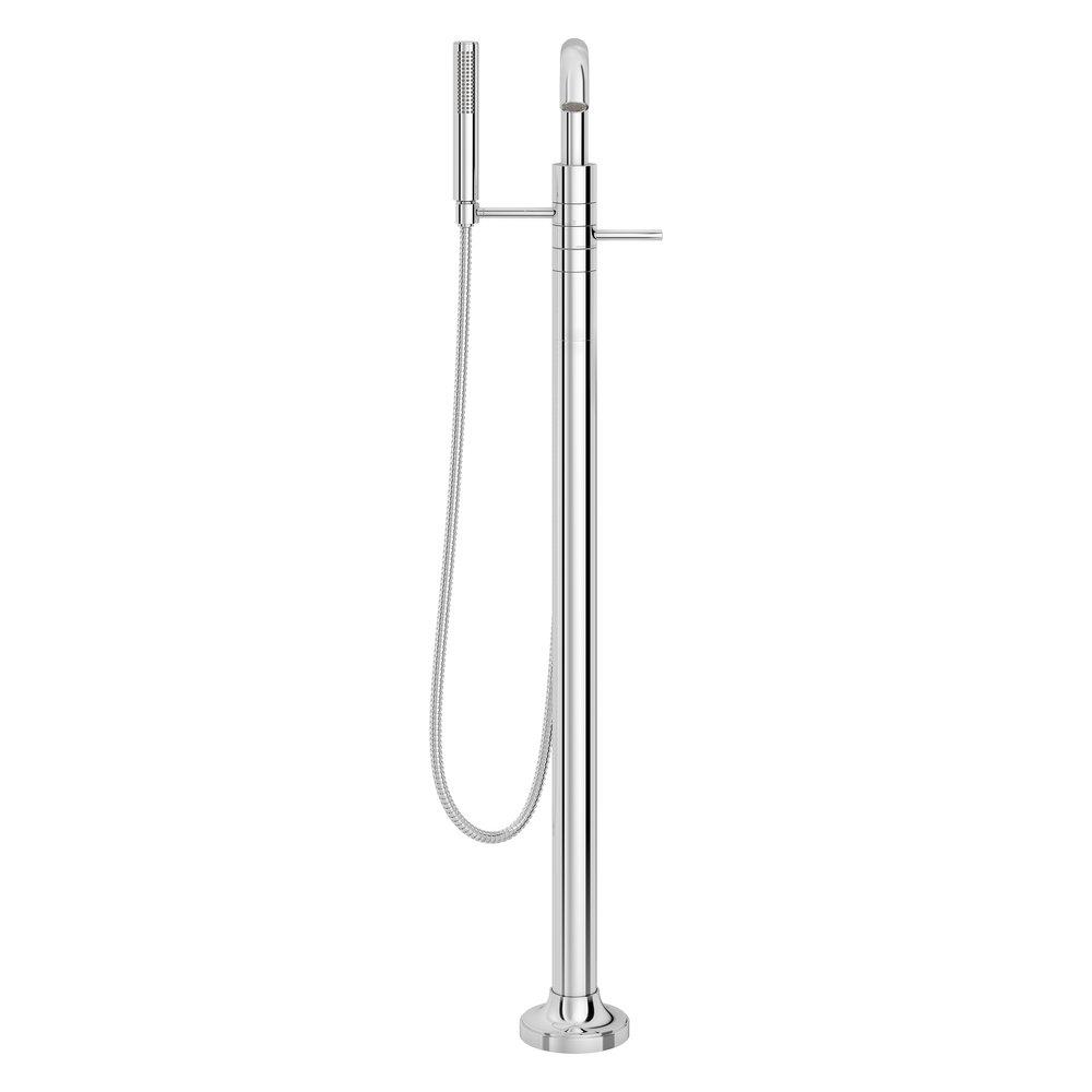 Pfister Polished Chrome Double Lever Handle Tub Floor Mount Filler with Hand Shower (Trim Only) 