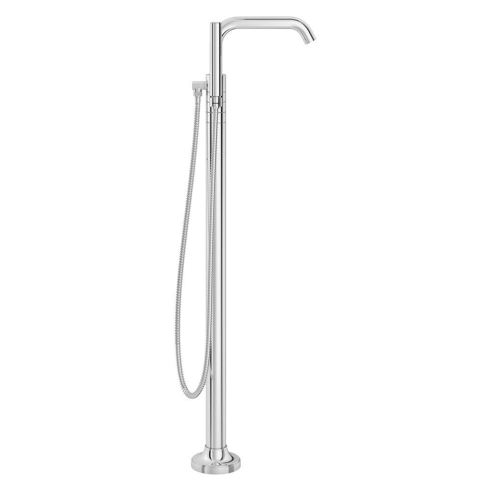 Pfister Polished Chrome Double Lever Handle Tub Floor Mount Filler with Hand Shower (Trim Only) 