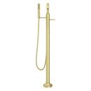 Pfister Brushed Gold Double Lever Handle Tub Floor Mount Filler with Hand Shower (Trim Only) 