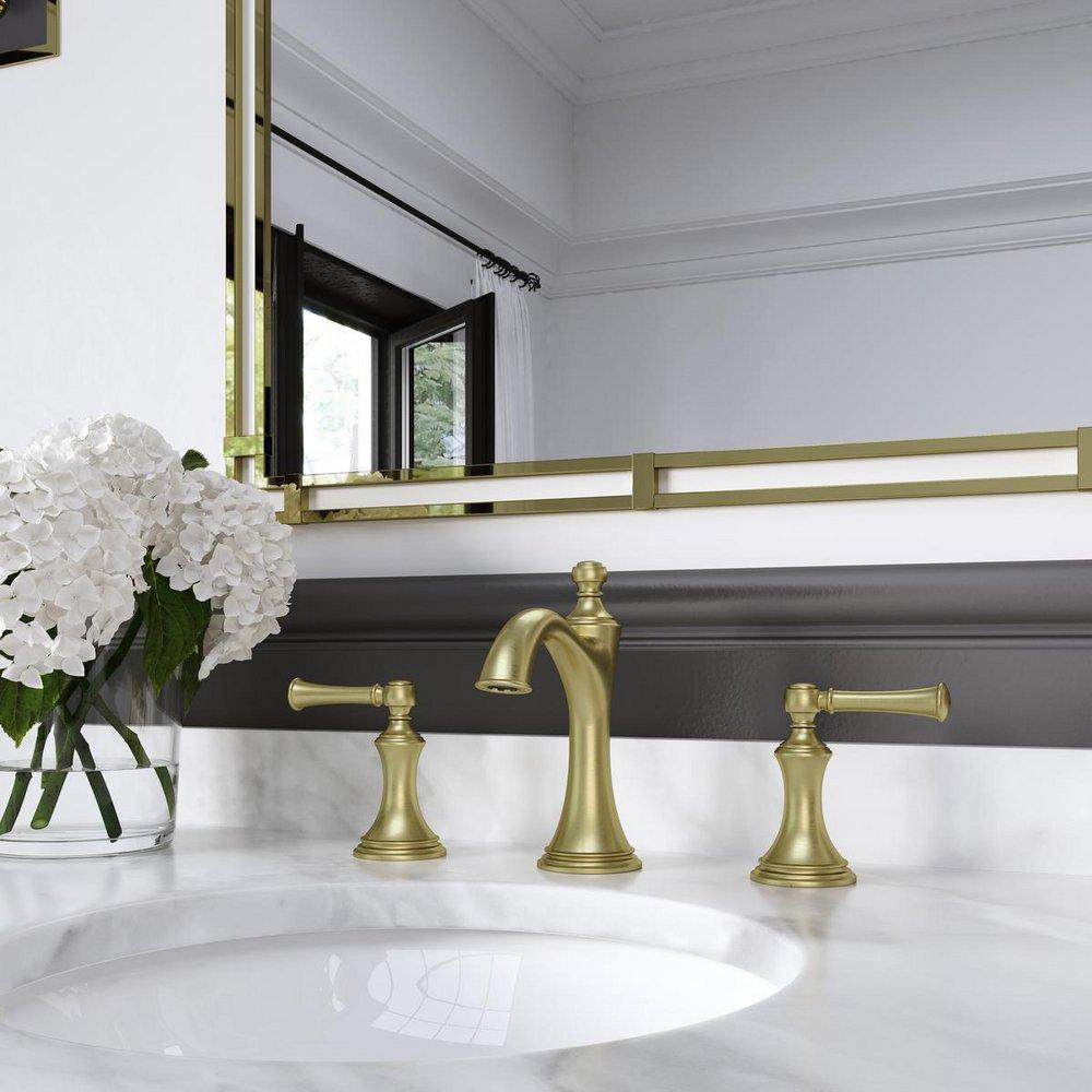 Pfister Brushed Gold Two Handle Widespread Bathroom Sink Faucet 