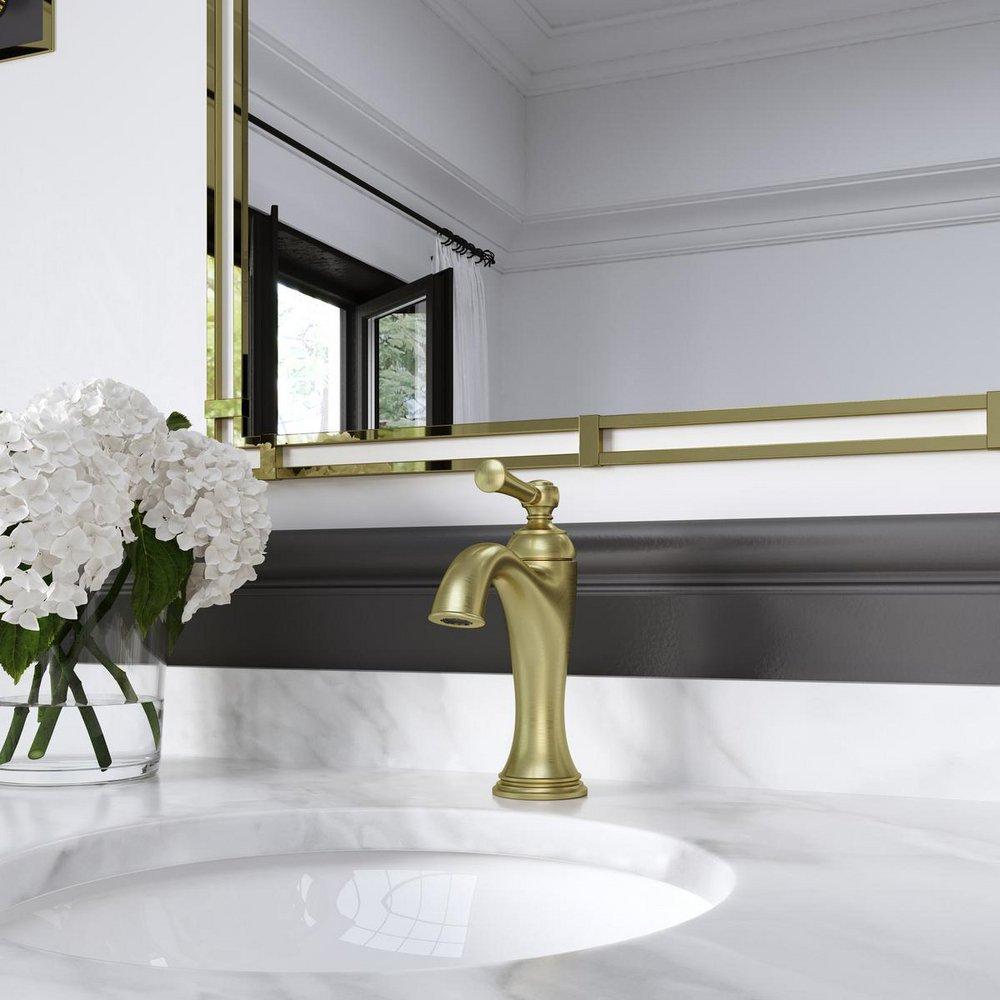 Pfister Brushed Gold Single Handle Monoblock Bathroom Sink Faucet 