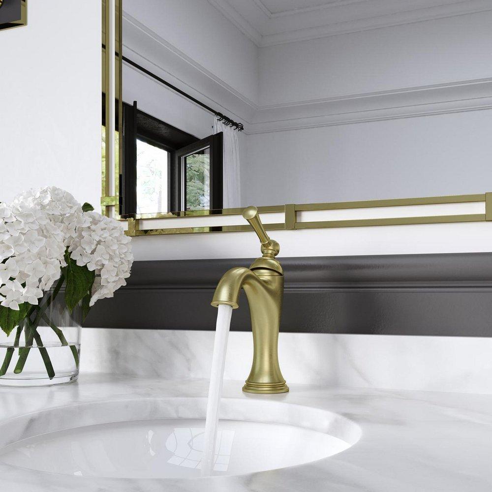 Pfister Brushed Gold Single Handle Monoblock Bathroom Sink Faucet 