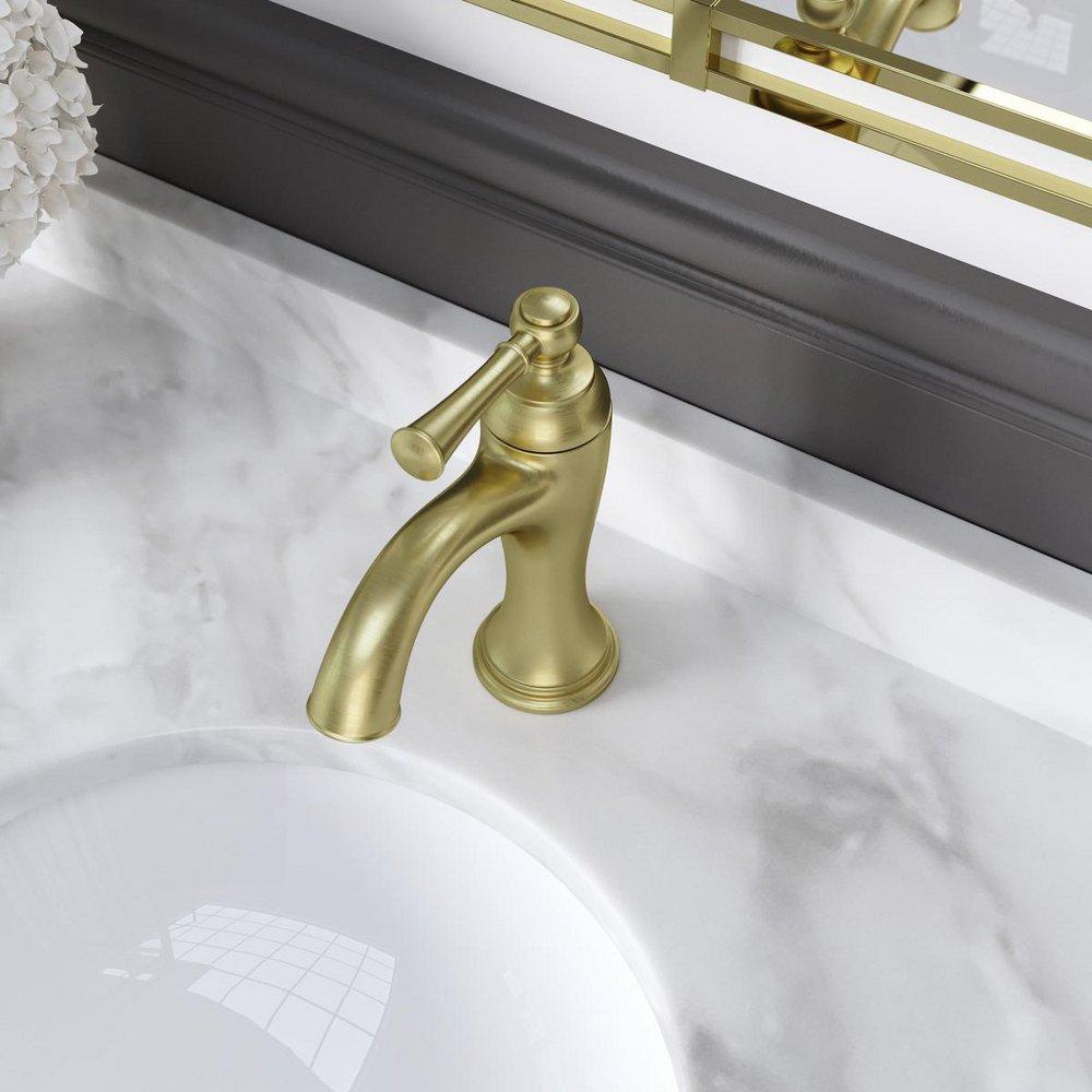 Pfister Brushed Gold Single Handle Monoblock Bathroom Sink Faucet 