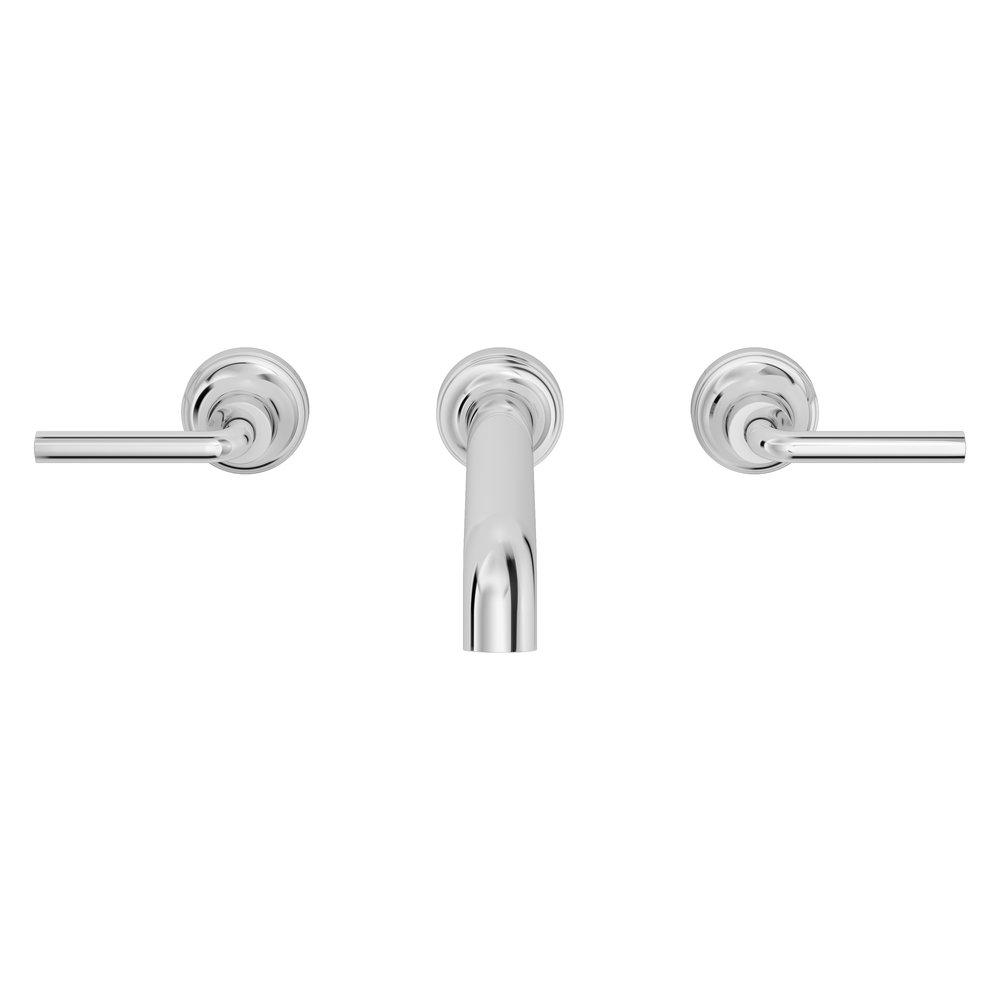 Pfister Polished Chrome Two Handle Widespread Wall Mount Bathroom Sink Faucet 