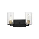 2-Light Vanity Fixture in Matte Black/Heirloom Bronze
