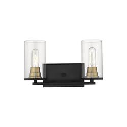 2-Light Vanity Fixture in Matte Black/Heirloom Bronze