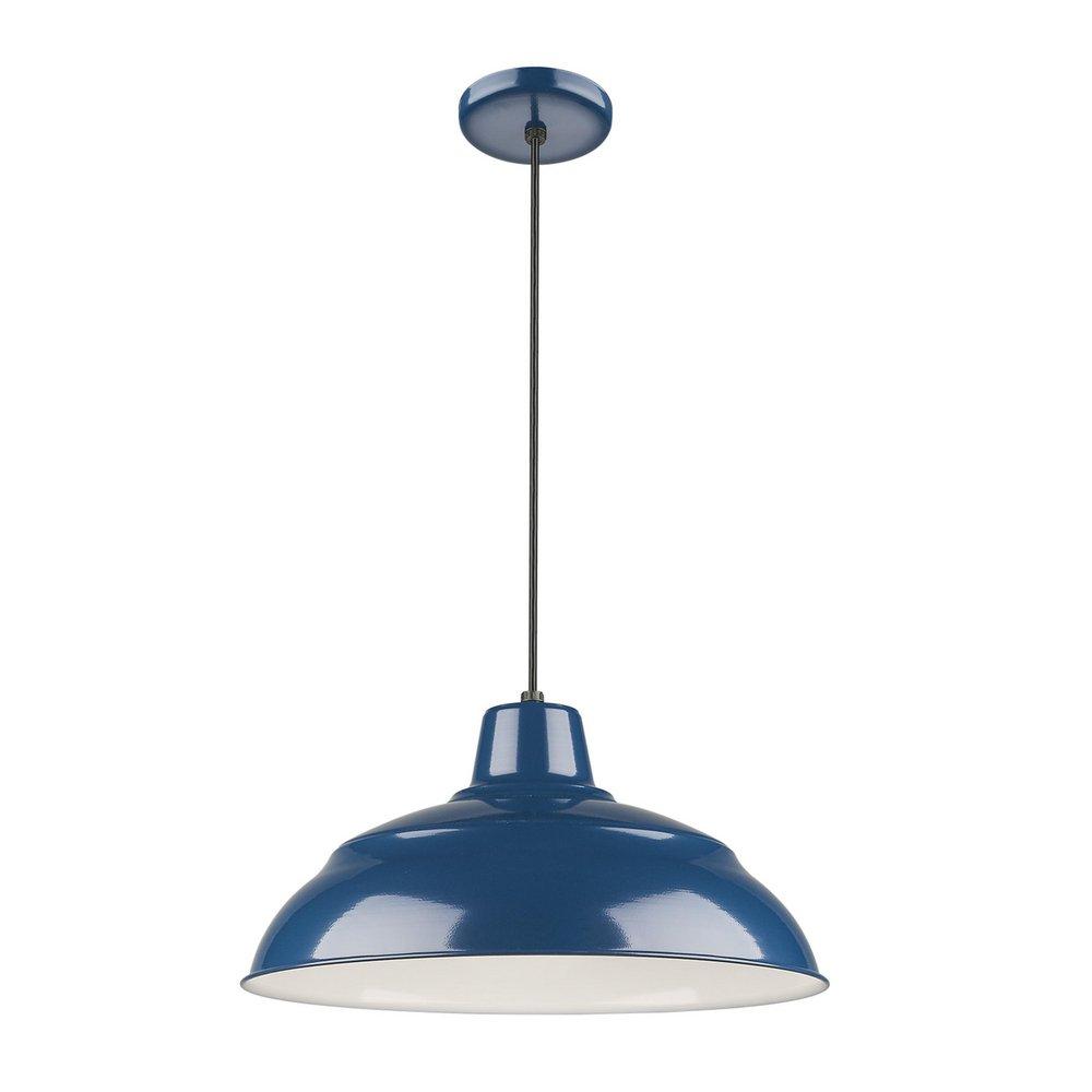 Millennium Lighting Navy Blue 1-Light Cord Hung Warehouse Shade 