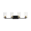 4-Light Vanity Fixture in Matte Black/Heirloom Bronze