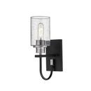 1-Light Wall Sconce in Matte Black/Brushed Nickel