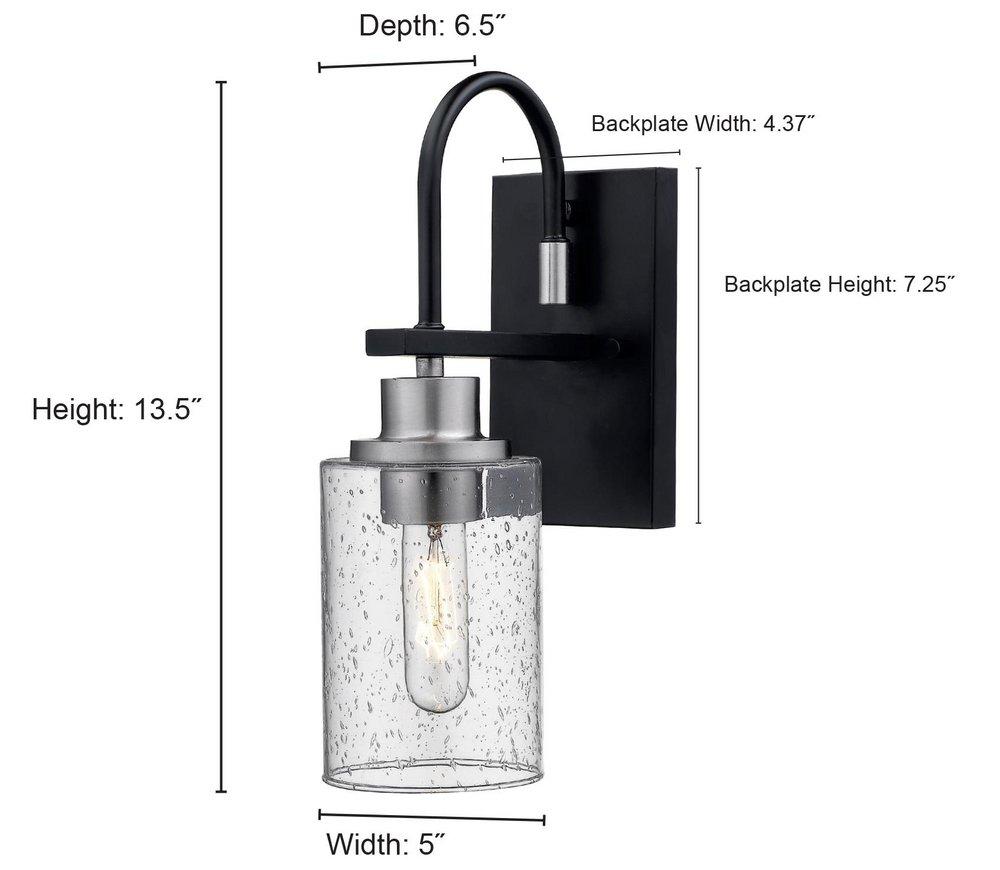 Millennium Lighting Matte Black/Brushed Nickel 1-Light Wall Sconce 