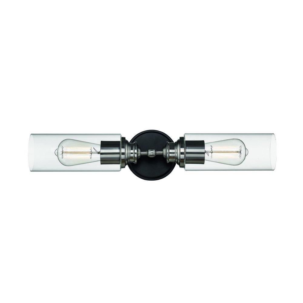 Millennium Lighting Matte Black/Brushed Nickel 2-Light Vanity Fixture 