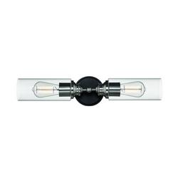 2-Light Vanity Fixture in Matte Black/Brushed Nickel