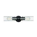 60W 2-Light Medium E-26 Vanity Fixture in Matte Black with Brushed Nickel
