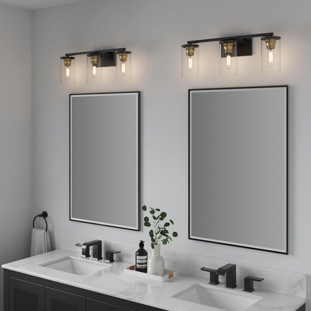 Millennium Lighting Matte Black/Heirloom Bronze 100W 3-Light Medium E-26 Vanity Fixture 