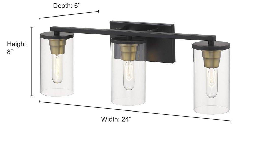 Millennium Lighting Matte Black Vanity Fixture in Matte Black/Heirloom Bronze 