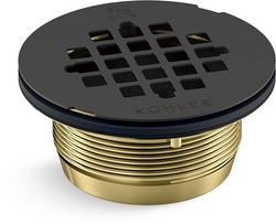2 in. Brass Shower Drain in Matte Black