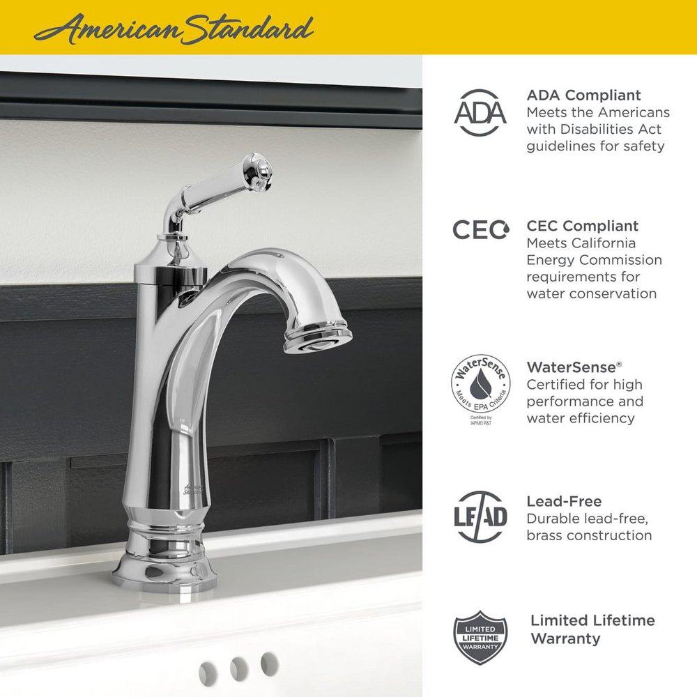 American Standard Brushed Nickel Single Handle Centerset Bathroom Sink Faucet 