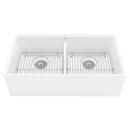 35-3/4 x 20 in. No Hole Fireclay Double Bowl Undermount Kitchen Sink in Alabaster White