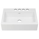 33-1/16 x 22-3/16 in. 4 Hole Cast Iron Single Bowl Undermount Kitchen Sink in Brilliant White