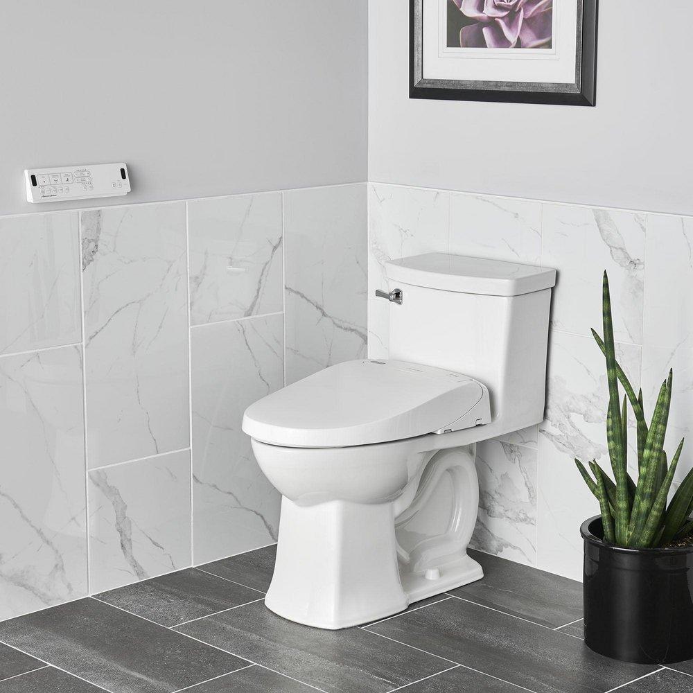 American Standard White Elongated Closed Front Toilet Seat 