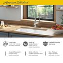 American Standard Brilliant White 30-1/16 x 19-1/8 in. No Hole Cast Iron Double Bowl Undermount Kitchen Sink 