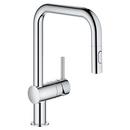 GROHE StarLight&reg; Chrome Single Handle Pull Down Kitchen Faucet 