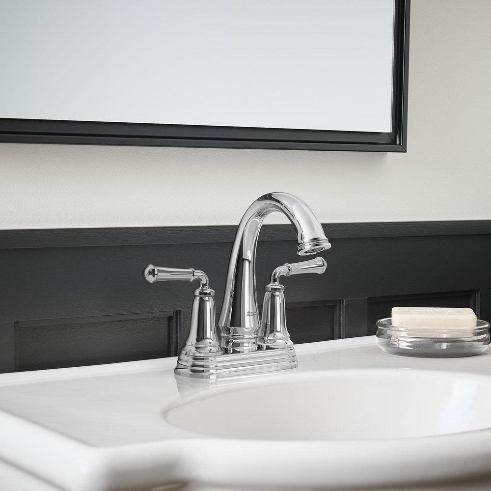 American Standard Polished Chrome Two Handle Centerset Bathroom Sink Faucet 
