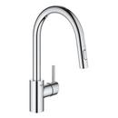 GROHE StarLight&reg; Chrome Single Handle Pull Out Kitchen Faucet 