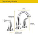 American Standard Polished Chrome Two Handle Widespread Bathroom Sink Faucet 