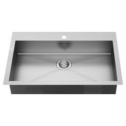 33 in. Dual Mount Stainless Steel Single Bowl Kitchen Sink