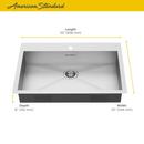 American Standard Stainless Steel 33 x 22 in. 1 Hole Single Bowl Dual Mount Kitchen Sink 