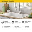 American Standard Brilliant White 33 x 22-1/16 in. Cast Iron Single Bowl Drop-in Kitchen Sink in Brilliant White 
