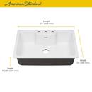 American Standard Brilliant White 33 x 22-1/16 in. Cast Iron Single Bowl Drop-in Kitchen Sink in Brilliant White 