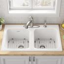 American Standard Brilliant White 32-7/8 x 22-1/4 in. Cast Iron Double Bowl Drop-in Kitchen Sink in Brilliant White 