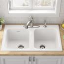 American Standard Brilliant White 32-7/8 x 22-1/4 in. Cast Iron Double Bowl Drop-in Kitchen Sink in Brilliant White 