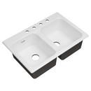 32-7/8 in. Drop-in Cast Iron Double Bowl Kitchen Sink in Brilliant White