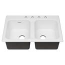 American Standard Brilliant White 32-7/8 x 22-1/4 in. Cast Iron Double Bowl Drop-in Kitchen Sink in Brilliant White 