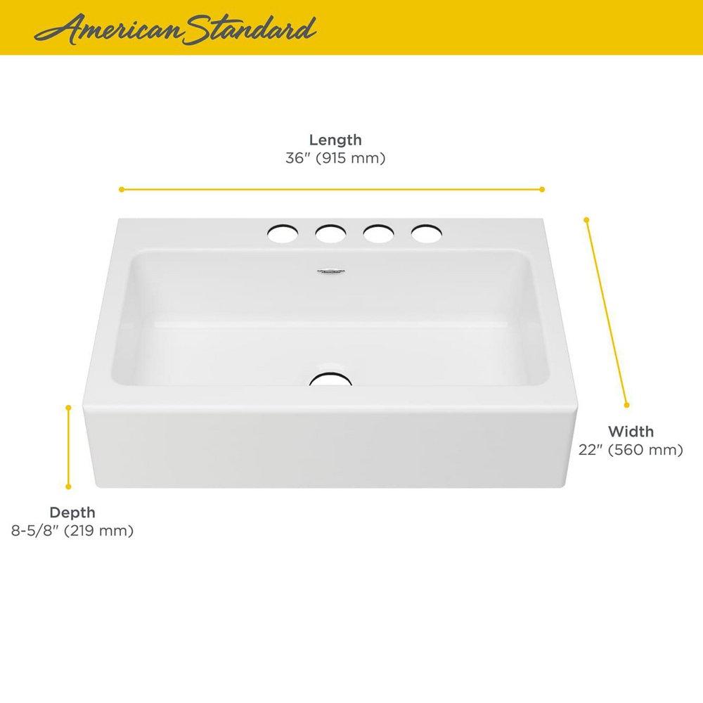 American Standard Brilliant White 36 x 22-1/16 in. Cast Iron Single Bowl Undermount Kitchen Sink in Brilliant White 