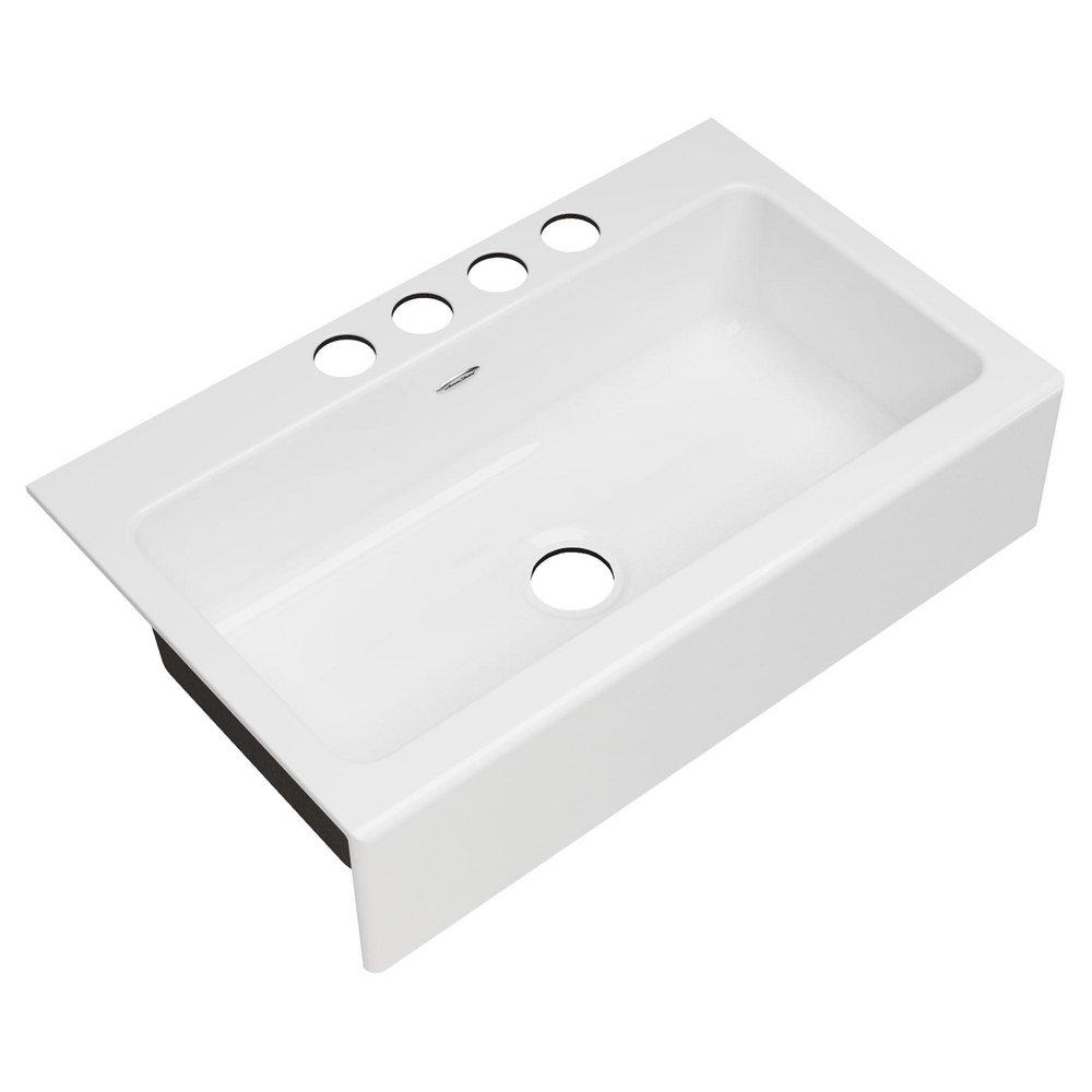 American Standard Brilliant White 36 x 22-1/16 in. Cast Iron Single Bowl Undermount Kitchen Sink in Brilliant White 