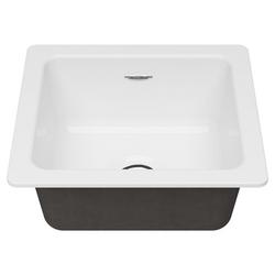 18 x 16 in. Undermount Cast Iron Bar Sink in Brilliant White