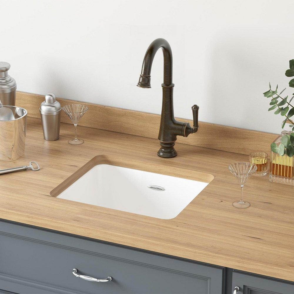 American Standard Brilliant White 18 x 16 in. Undermount Cast Iron Bar Sink 